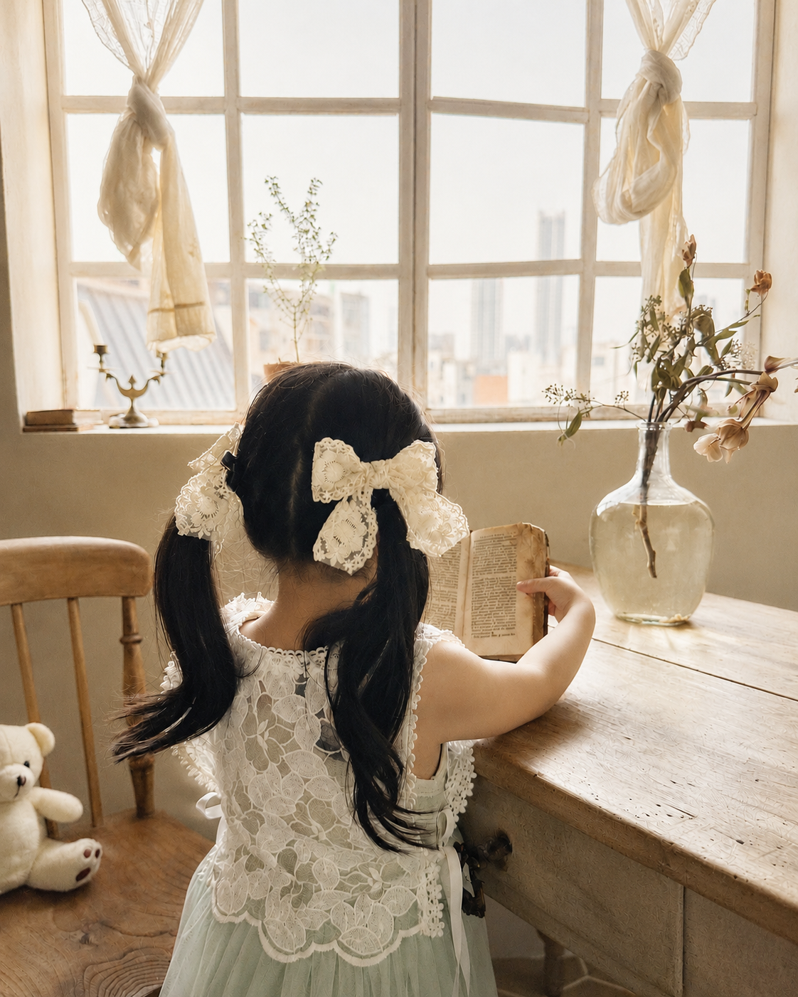 AOSTA Annie Lace Ribbon Hairpin