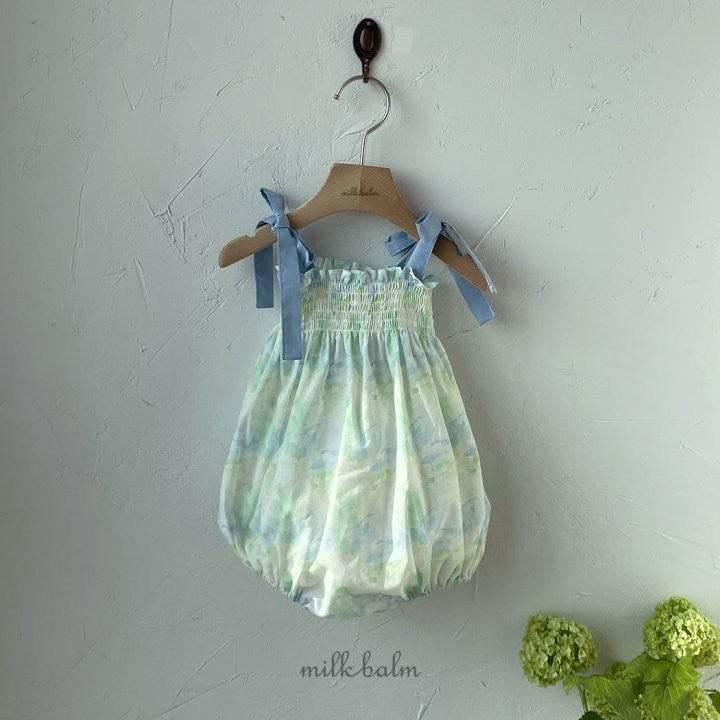 Camilia Blue Smocking Romper