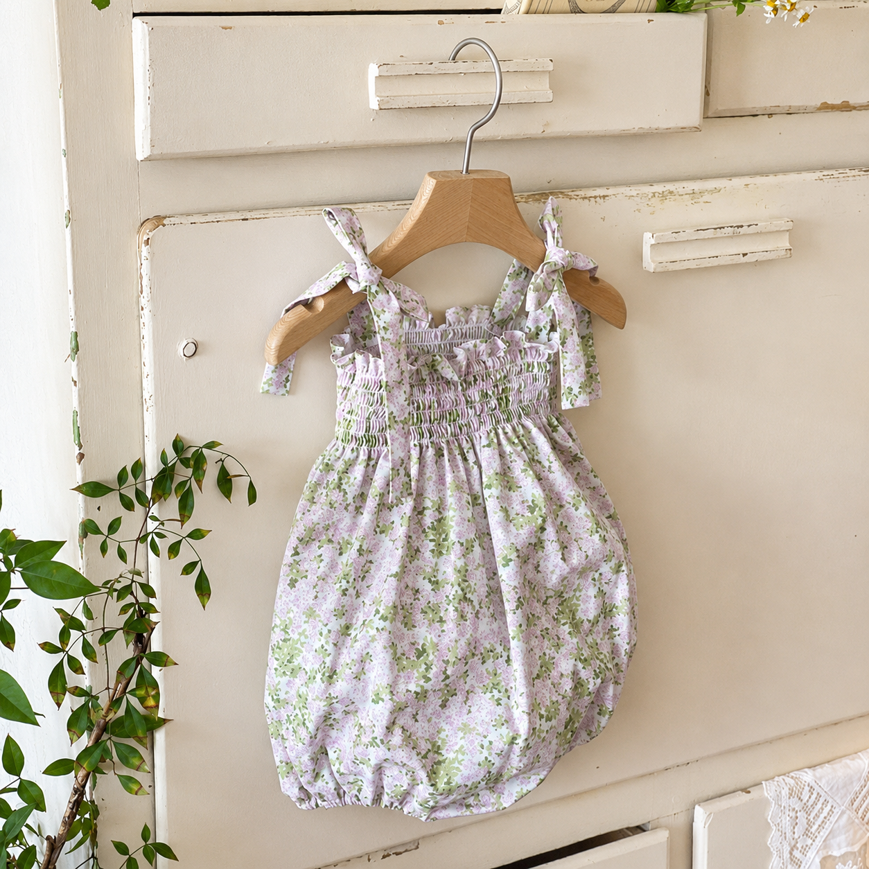 Camilia Pink Smocking Romper