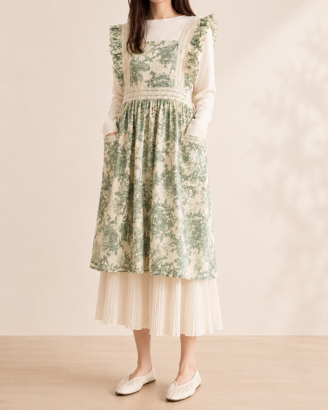 Evelyn Floral Apron Dress