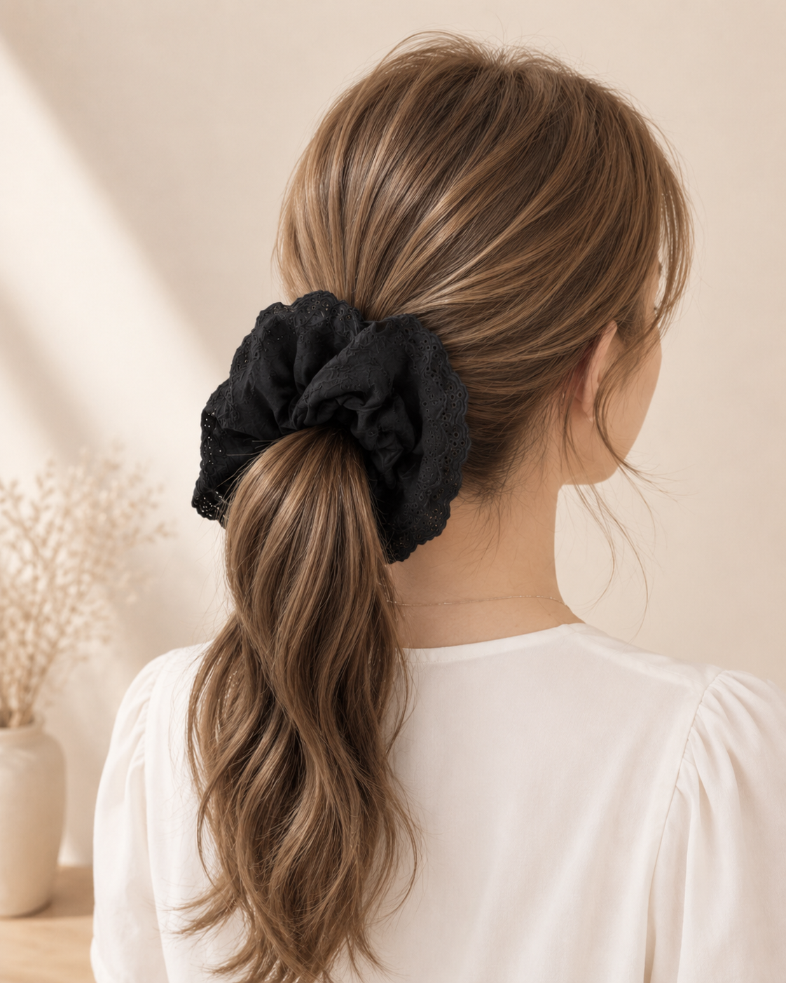 Jane Eyelet Lace Scrunchie