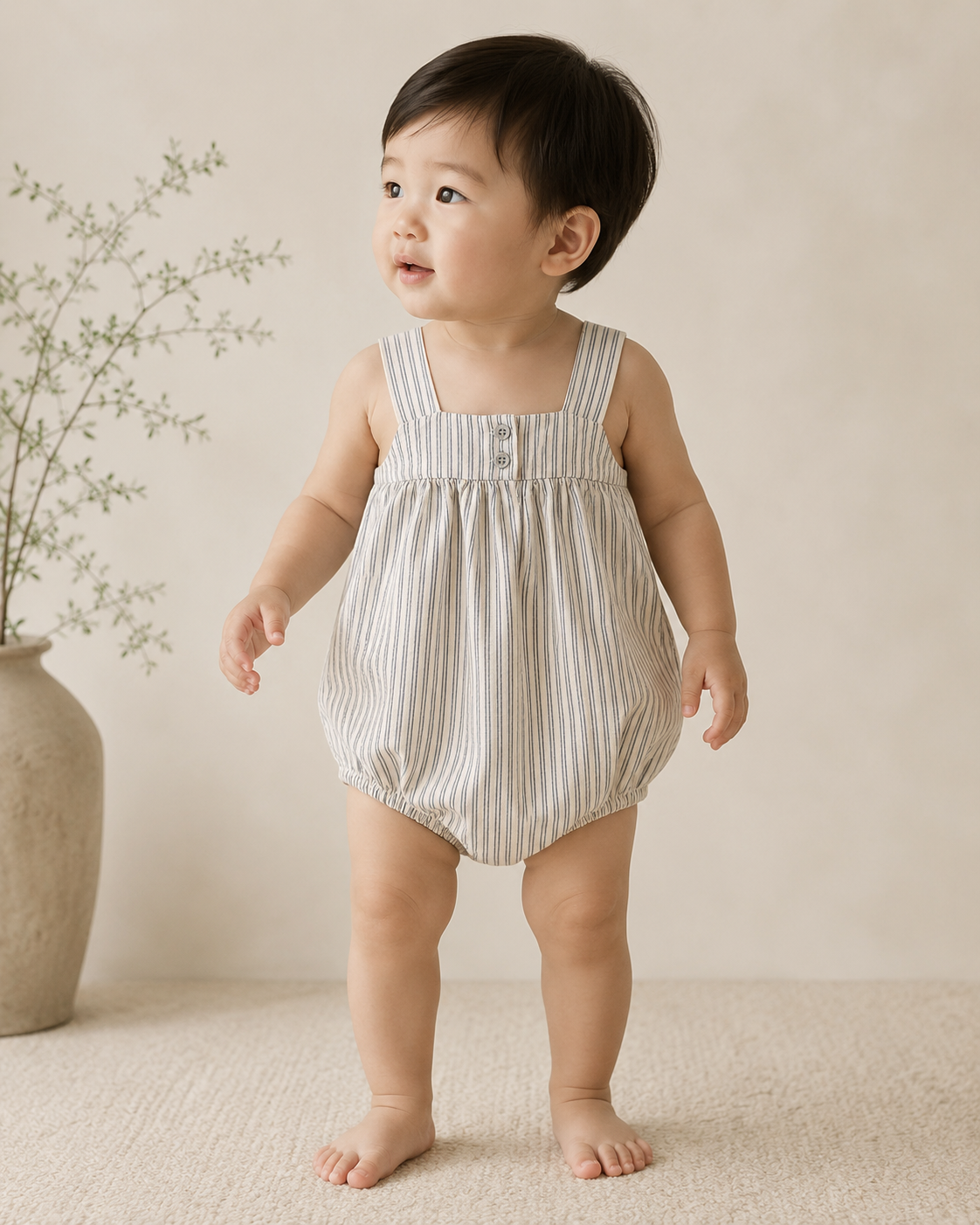 Lubato Blue Striped Romper